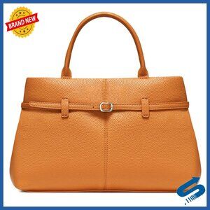 Medium Vegan Leather Satchel with Detachable Straps, Work Bag